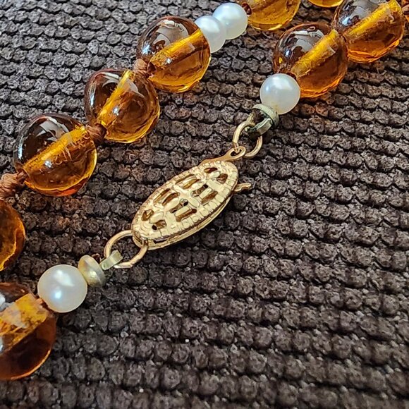 Etsy Raw Amber Beaded Necklace With Golden Hooked Clasp - Picture 4 of 16